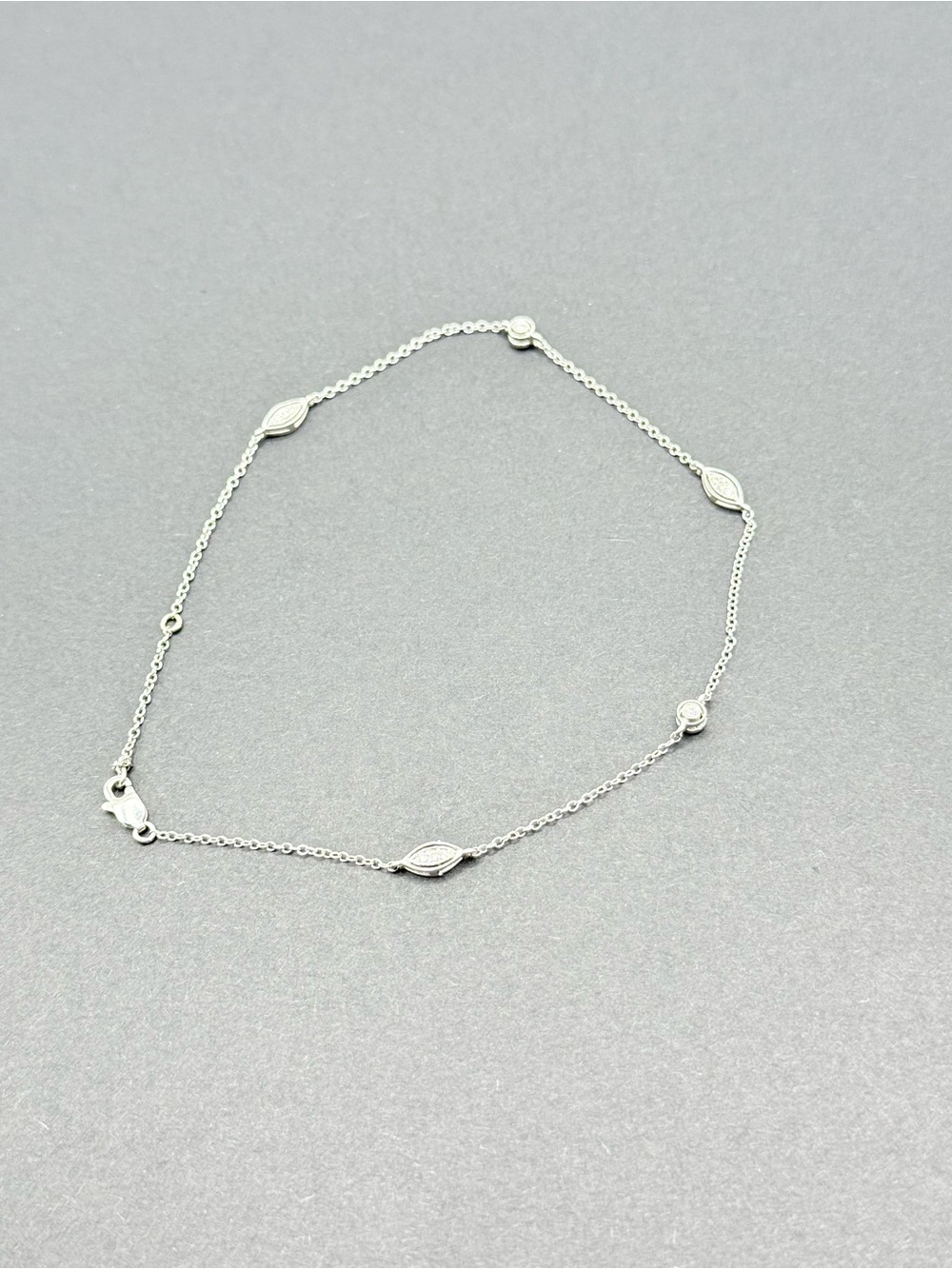 Delicate White Gold Diamond Ankle Bracelet